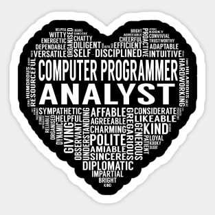 Computer Programmer Analyst Heart Sticker